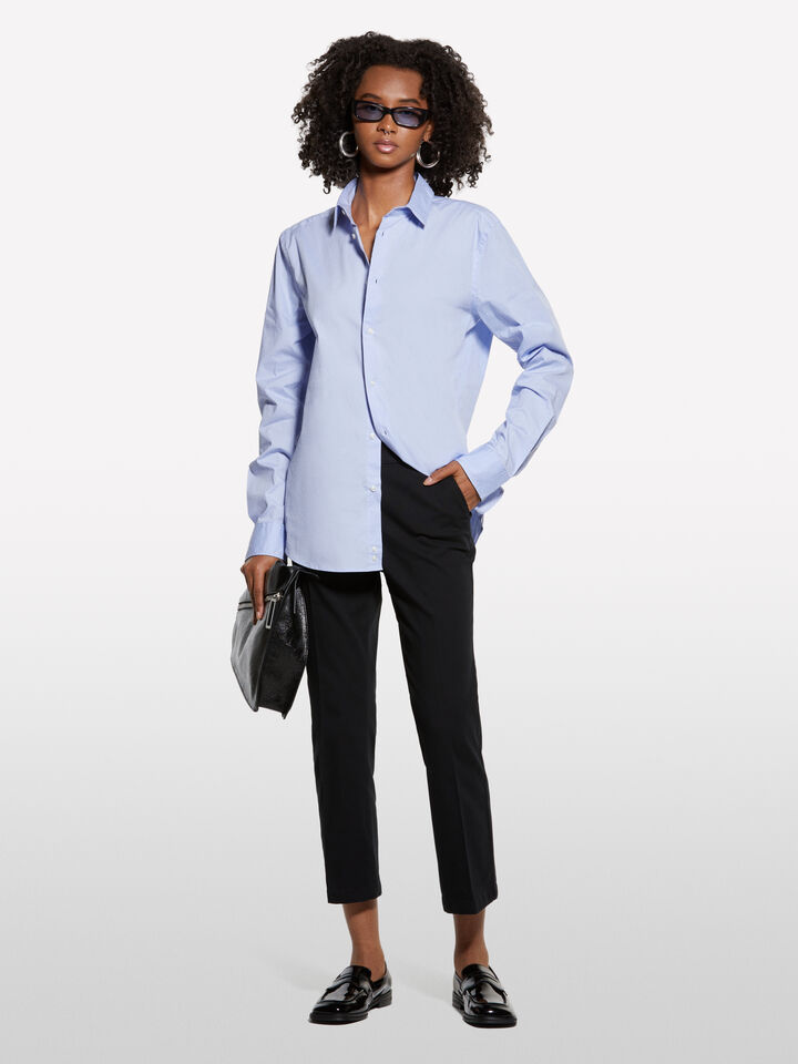 Light blue slim fit shirt - women's shirts - Light Blue | Sisley image number 1